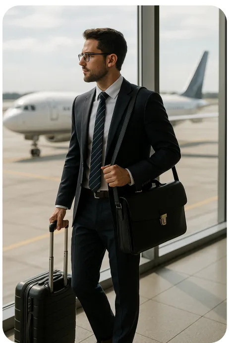 Business traveler at airport